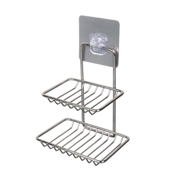 Mounted Double Layer soap Dish Holder Stainless Steel